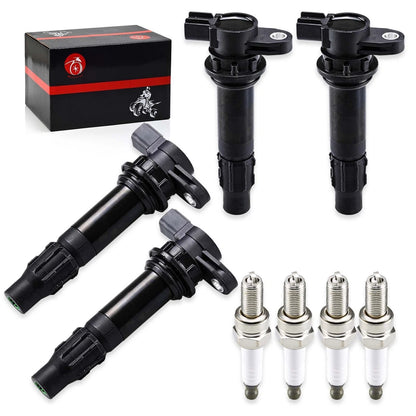 4 x Coil & Spark Plug for Yamaha WaveRunner VX Cruiser Deluxe (2006–2015)