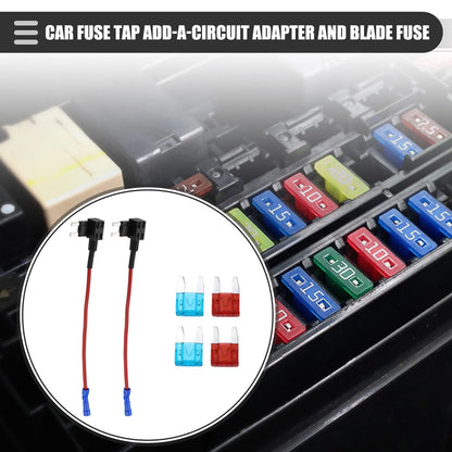 Circuit 12V Mini Fuse Tap w/  10A 15A ATM APM Blade Fuses for Car