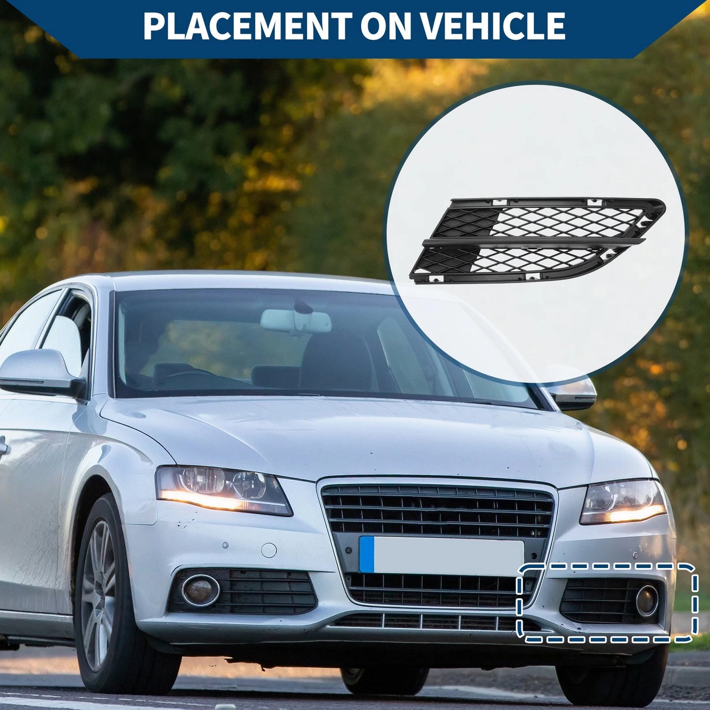 1pc Front Left Fog Light Grill for BMW 328i (2009-2012)