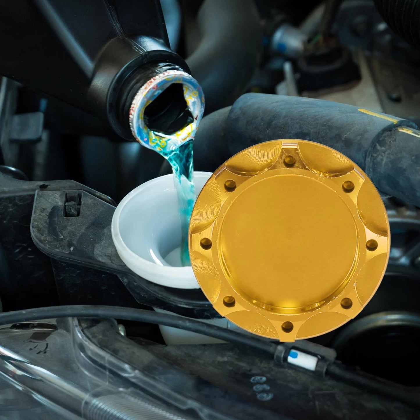 Gold Tone Aluminum Alloy Gas Oil Filler Plug Cover for Subaru