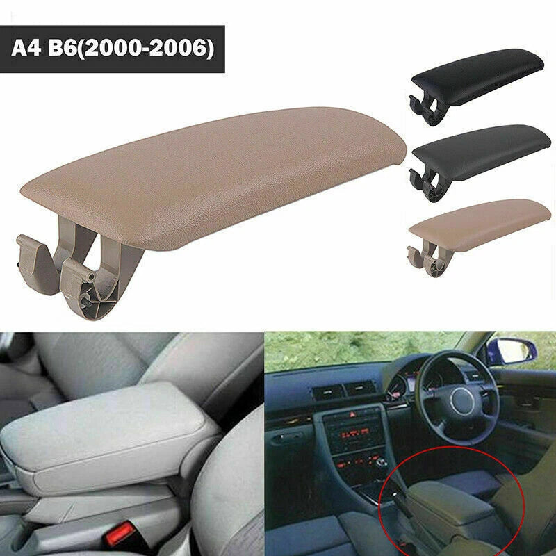 Beige Center Console Armrest Cover Lid for Audi A4 B6 B7 (2002-2006)