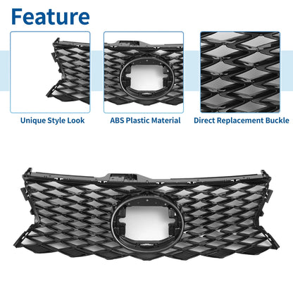 Front Upper Hood Bumper Grille for Lexus IS300 (2018-2021) Black