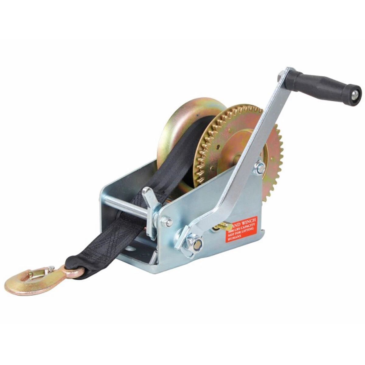 3000LBS Hand Winch 1-Way 8M Synthetic Strap for Pickup ATV Boat Trailer (N/A)