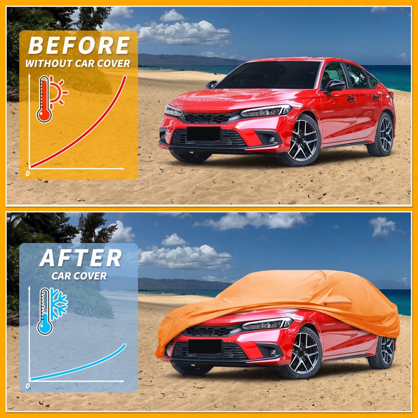 Waterproof All Weather Car Cover for Honda Civic
