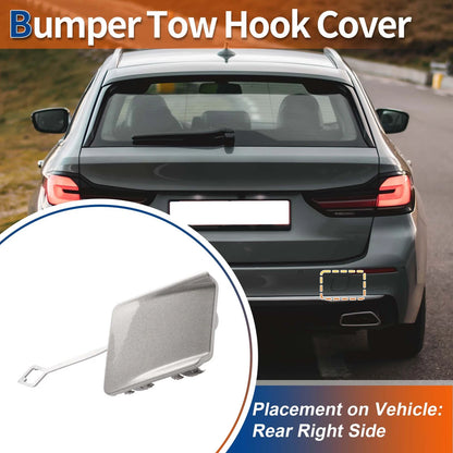 Rear Bumper Tow Hook Cover for BMW 5-Series (2011-2017) Cashmere Silver