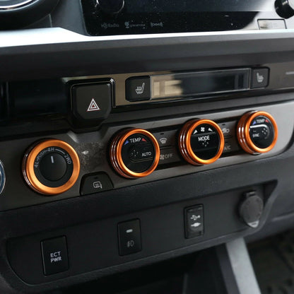 4 x Orange Air Conditioning Heater Button Cover Rings for Toyota Tacoma