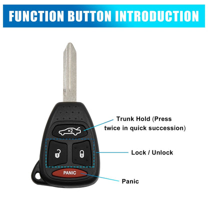 Car Key Shell Case 4 x Key Button for Chrysler