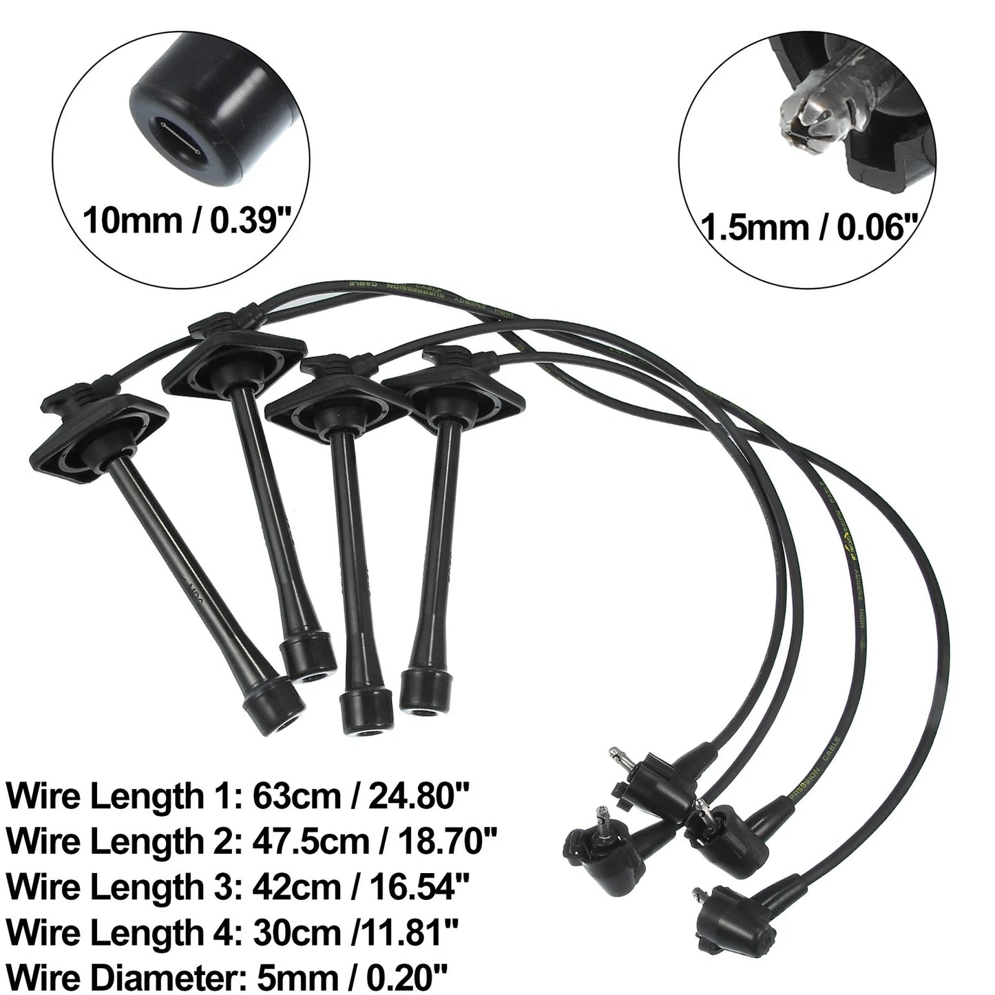 4pcs Spark Plug Ignition Wires for Toyota Camry DLX, LE, XLE 2.2L L4 (1992-1996)