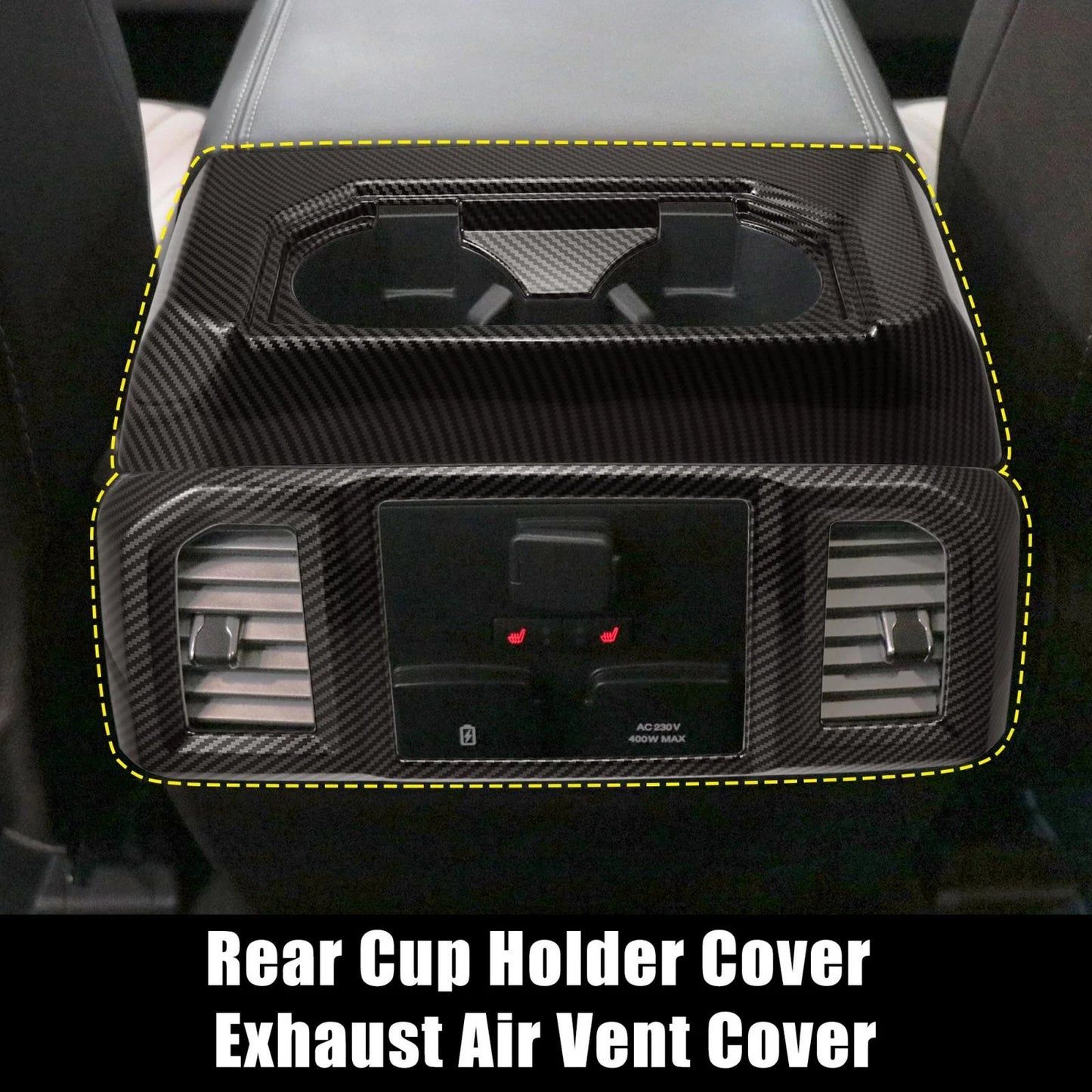 2 x Car Rear Cup Holder Covers for Ford F-150 (2015-2019)