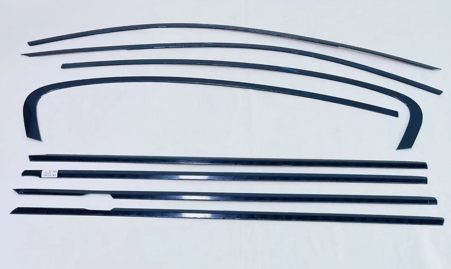 Steel Glossy Black Window Side Molding Cover Trim for BMW 5 Series (2018-2021)