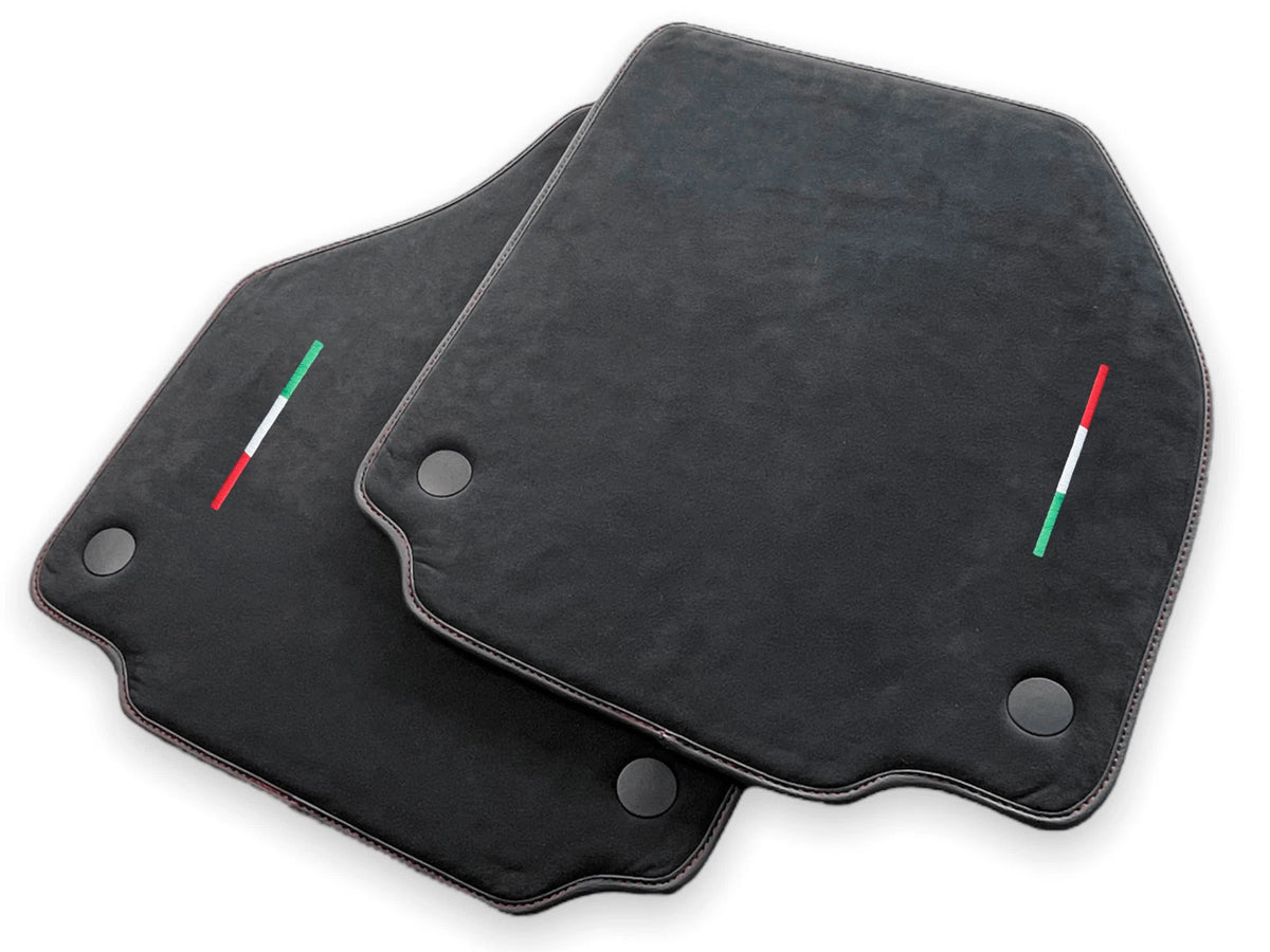 Black Alcantara Leather Floor Mats for Ferrari 458 Spider (2010-2015)