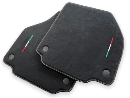 Black Alcantara Leather Floor Mats for Ferrari 458 Spider (2010-2015)