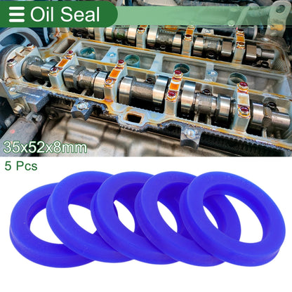 Oil Seal / 35x52x8mm / TPU Rotary Shaft Seal Blue 5 Pcs for Make Model