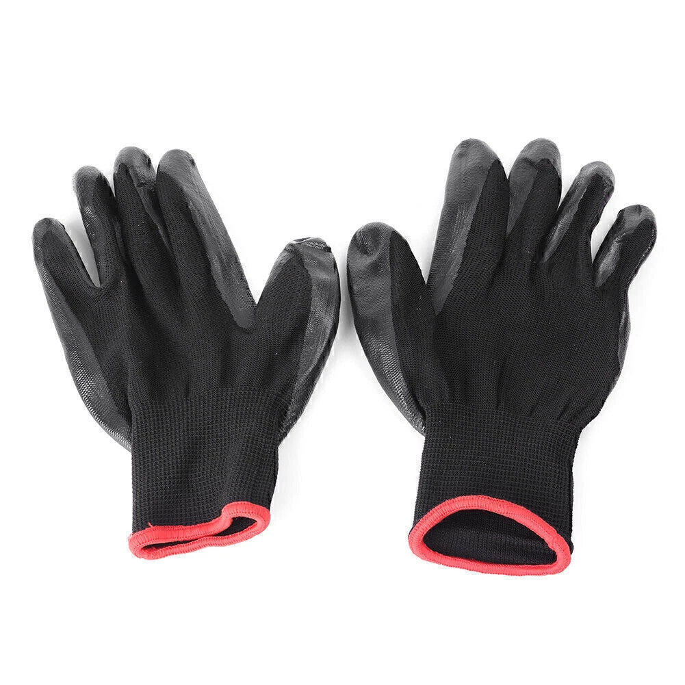 12 Pairs Nylon PU Safety Coating Working Gloves for Builders Grip Palm Protective