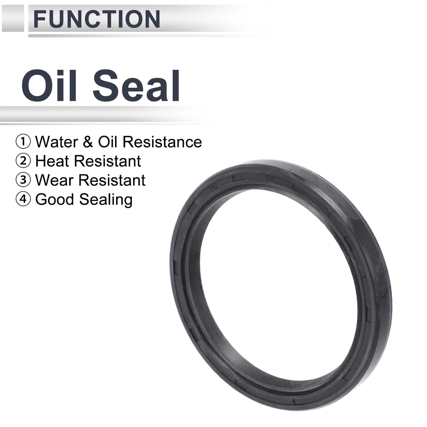 Oil Seal 58x72x8mm NBR Rubber Rotary Shaft Seal 5 Pcs