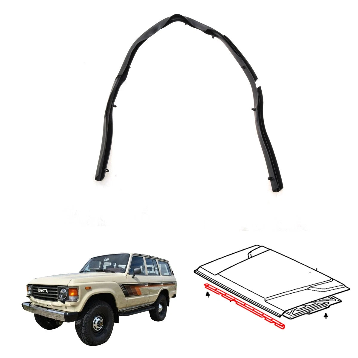 BonnetRadiator Support Seal for Toyota Land Cruiser Wagon BJ61 FJ60 FJ62G HJ60