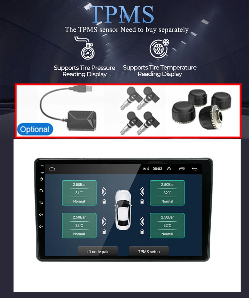 9" Carplay Stereo Radio GPS Navi Wifi Head Unit for Fiat Panda (2003-2012)