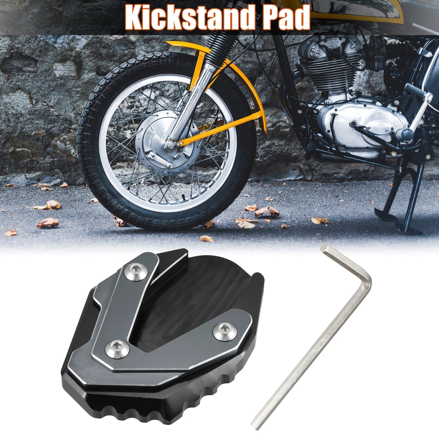 Kickstand Pad Set for Suzuki Jixer 250 SF Titanium Tone (2018–2023)