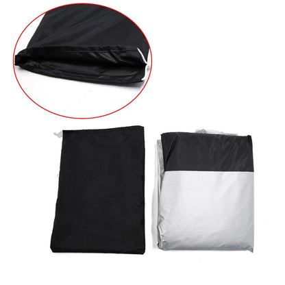 XXXL 190T Motorcycle Cover Black+Silver Outdoor Waterproof UV Protection