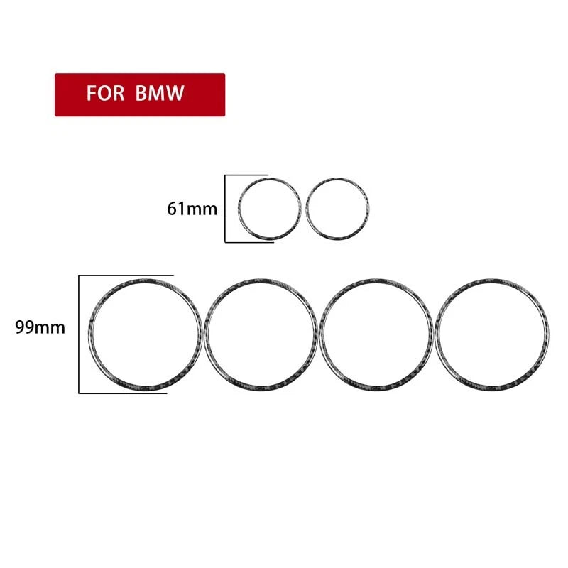 6pcs Carbon Fiber Speaker Grill Cover Ring Trim Fit For BMW F15 X5 X6 2014-2017