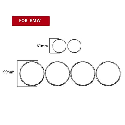 6pcs Carbon Fiber Speaker Grill Cover Ring Trim Fit For BMW F15 X5 X6 2014-2017