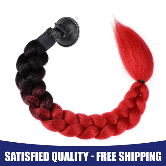 Motorcycle Helmet Decor 1 Suction Cup Pigtail Gradient Braid for Universal