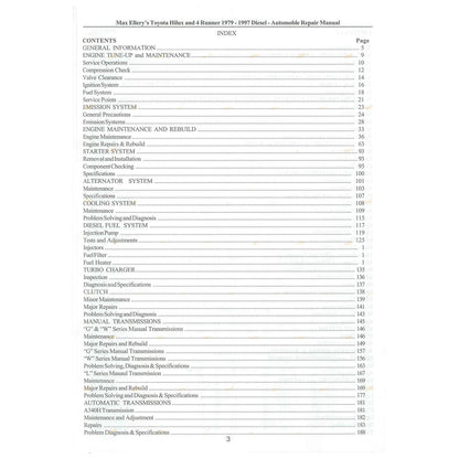 Workshop Manual for Toyota Hilux Diesel L LN40 LN46 LN55