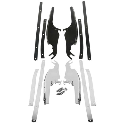 Chrome/Black Windshield Mount Bracket for Harley Softail Fatboy (2000-2017)