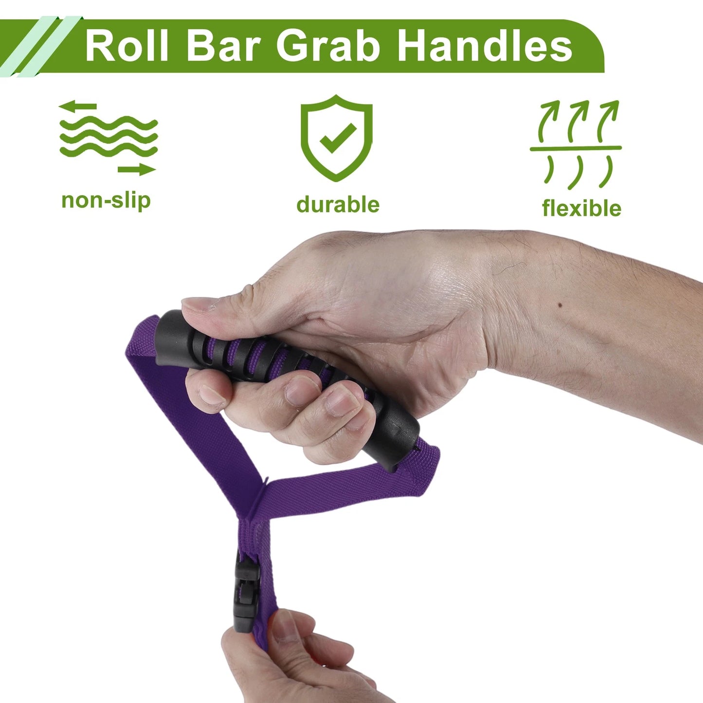 Roll Bar Grab Handles for Jeep Wrangler JL (2018-2024) - Purple