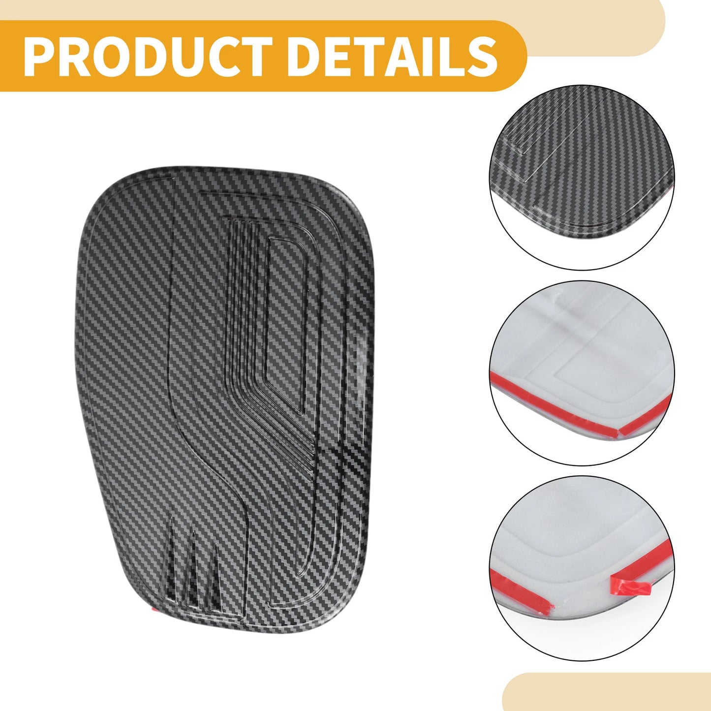 Fuel Tank Door Cap for Ford Ranger 2023-2025 Carbon Fiber Black