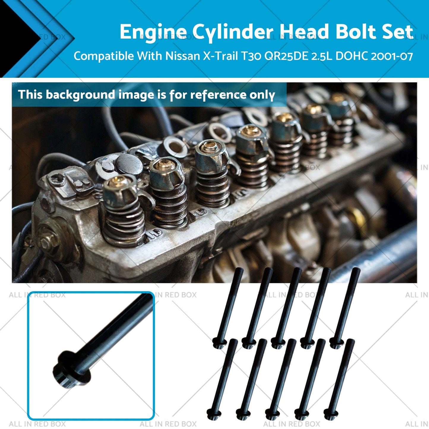 Engine Cylinder Head Bolt Set for Nissan X-Trail T30 2.5L (2001-2007)