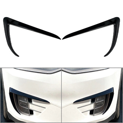 Black Front Fog Light Eyebrow Cover Trim for Tesla Model X (2015-2020)
