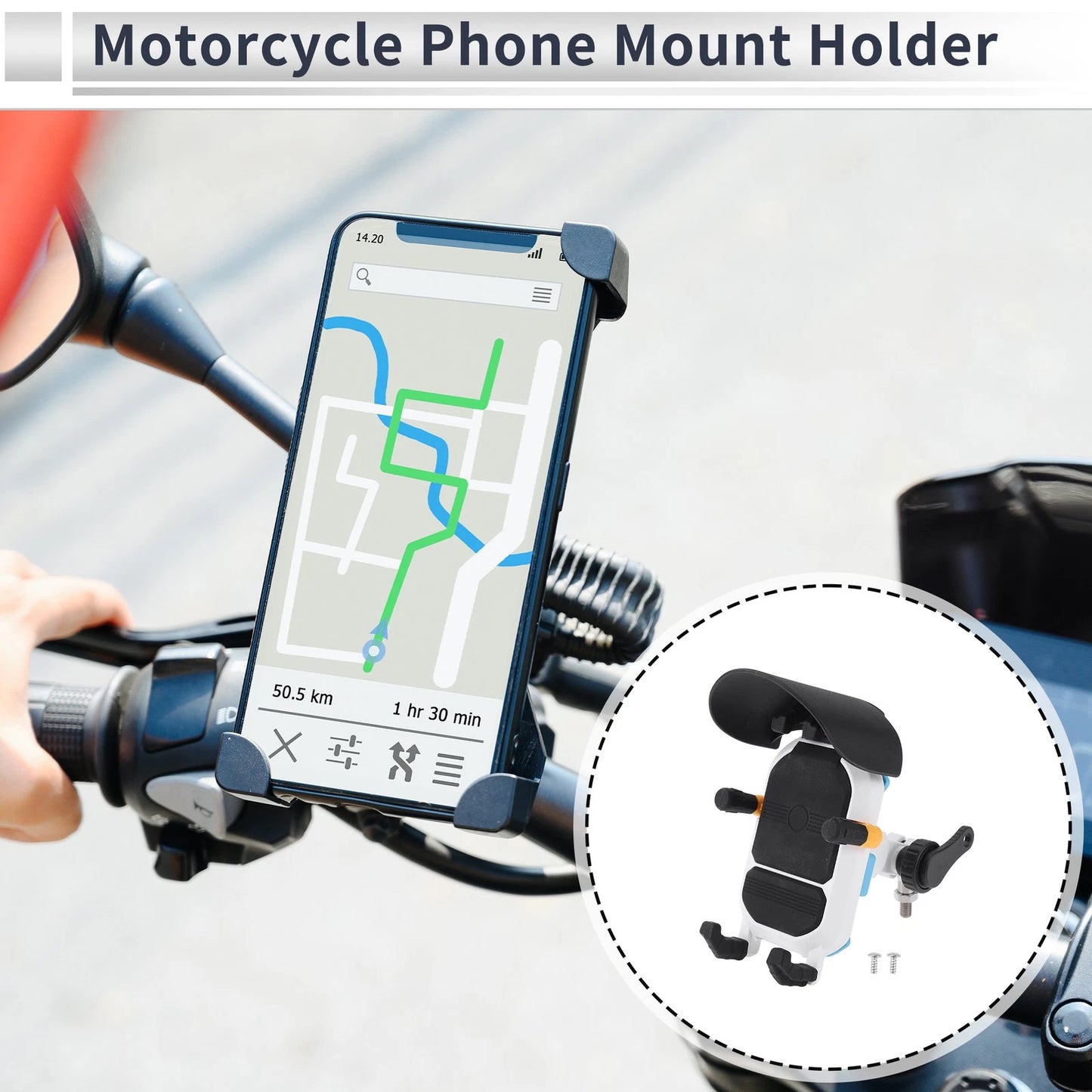 Phone Mount Holder / 4.7–7.2 Nylon White for Motorcycle