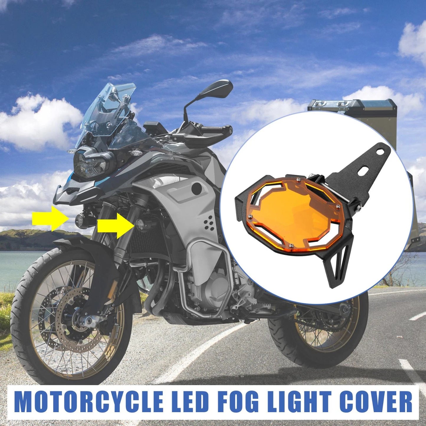 Motorcycle LED Fog Light Protectors for BMW R1200 F800 F850 R1250 (2013-2023)