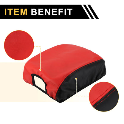 Center Console Lid Armrest Cover for Ford F-150 (2015-2020) Black Red