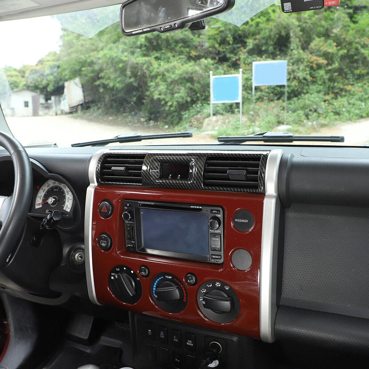 ABS Carbon Center Air Outlet Cover Trim for Toyota FJ Cruiser (2007-2014)