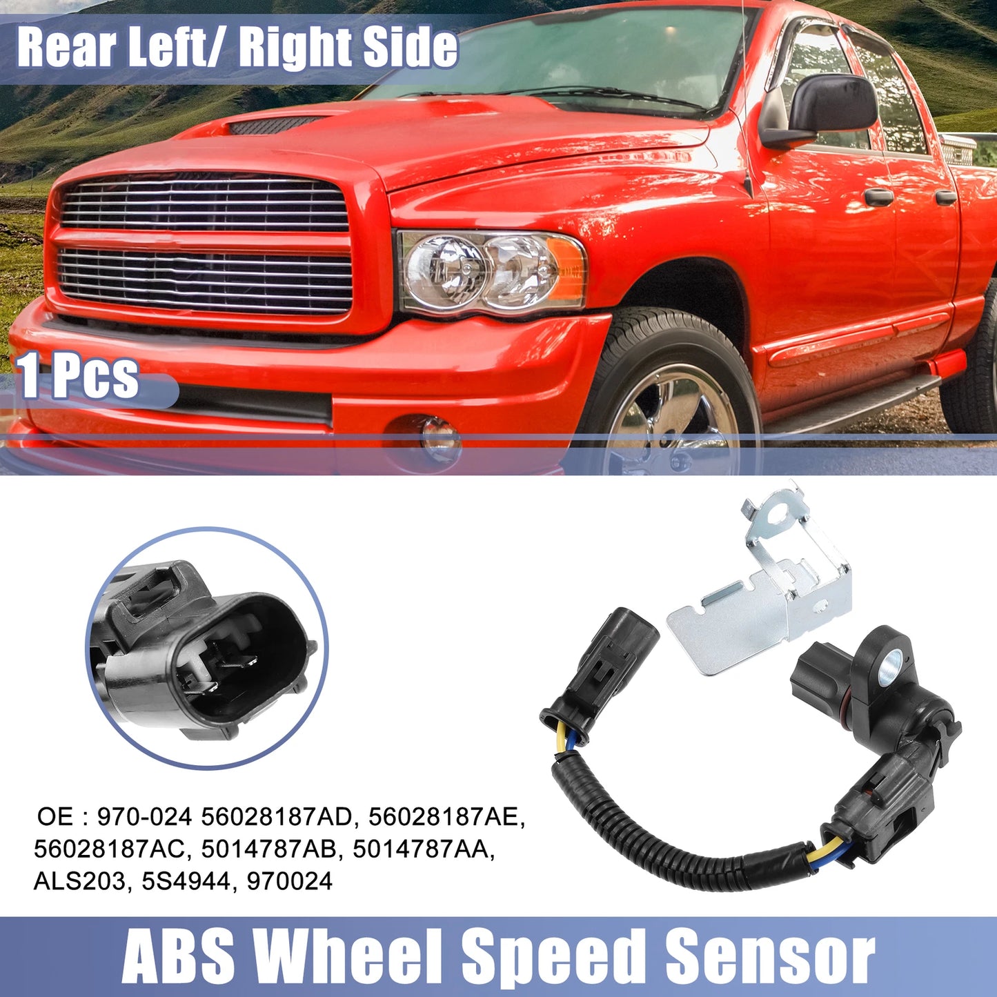Front Left & Right ABS Wheel Speed Sensor for Dodge Ram 1500 (1998 - 2005)