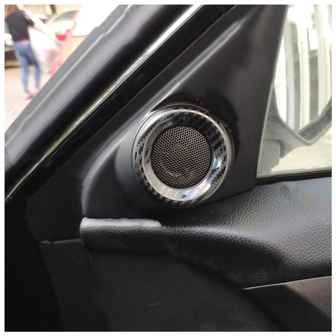 Carbon Fiber A-Pillar Speaker Ring Cover Trim for Honda Accord