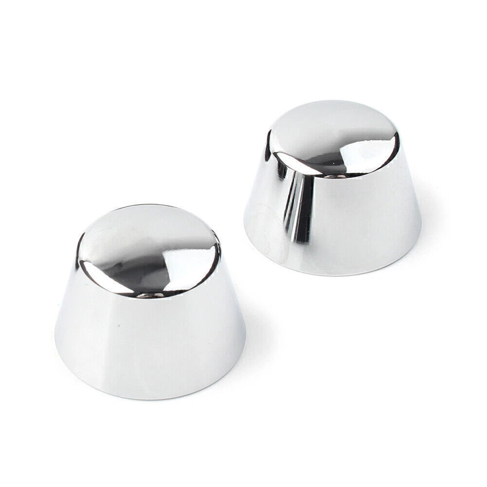 Front Axle Nut Covers 2 x Satin Silver for Harley Sportster Softail Road King