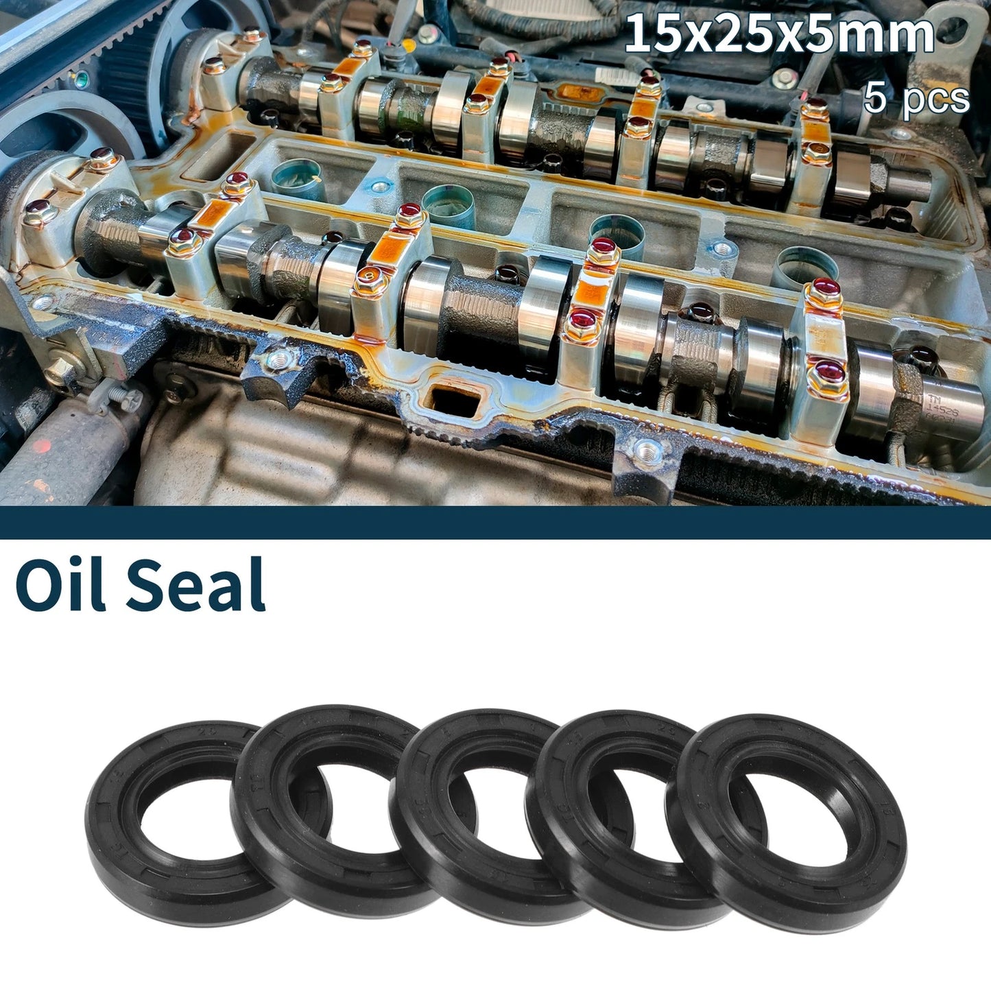 Oil Seal / 15x25x5mm / Seal Ring Rotary Shaft Seal NBR Rubber for Make Model