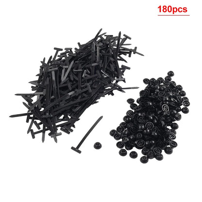 180Pcs Zip Tie Cable Buckle Self-Locking Fasteners for Car Daily Fixing