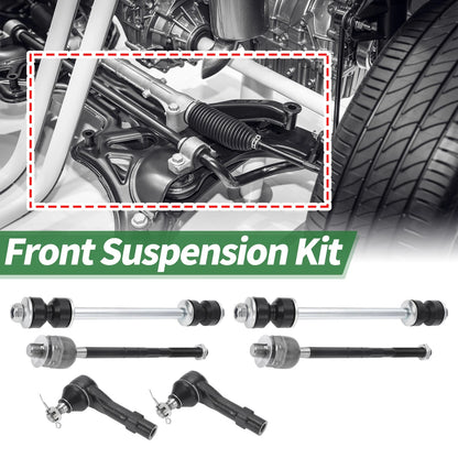 6 x Front Suspension Kit Tie Rod Ends & Sway Bar Link for Ford Explorer (2002-2010)