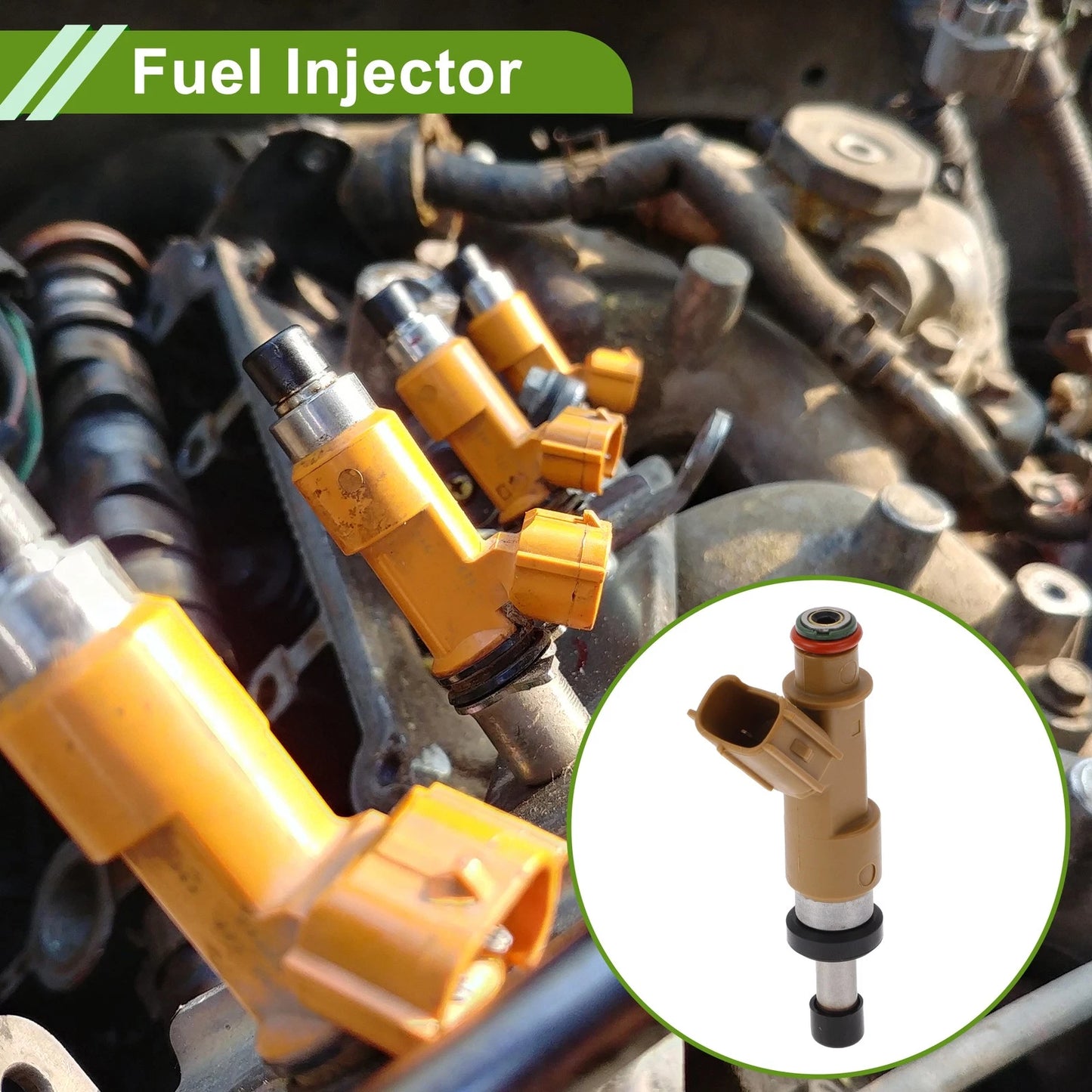 Fuel Injector 1 Pc Brown Silver Tone for Toyota Tundra (2002–2014)