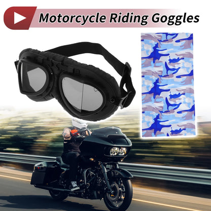 Set Motorcycle Goggles Black Lens Black Frame PC Cycling Sunglasses for Make