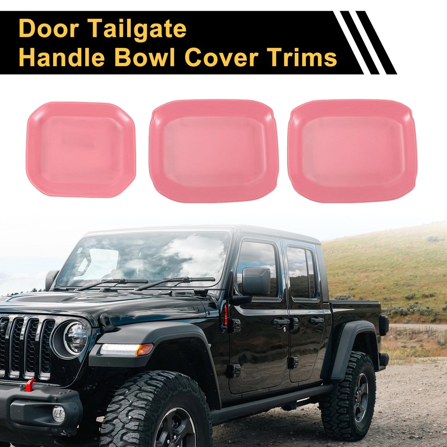 Exterior Door Handle Bowl Cover Trims for Jeep Gladiator JT (2020-2024) Pink