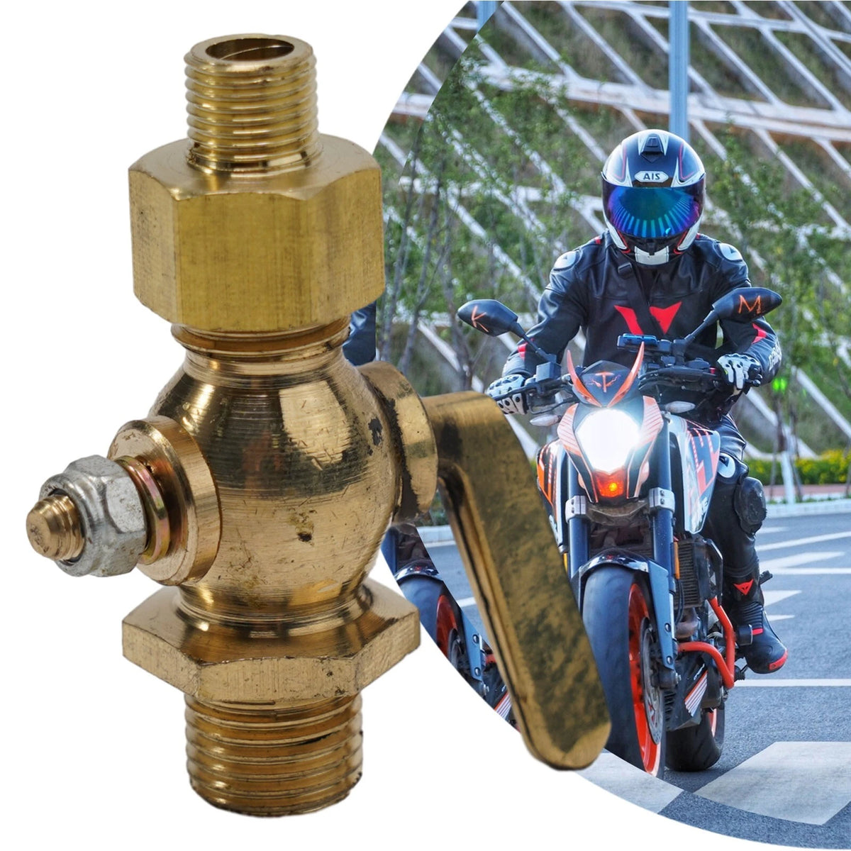 Brass Petcock Fuel Tap 18 14 for Vintage Motorcycles