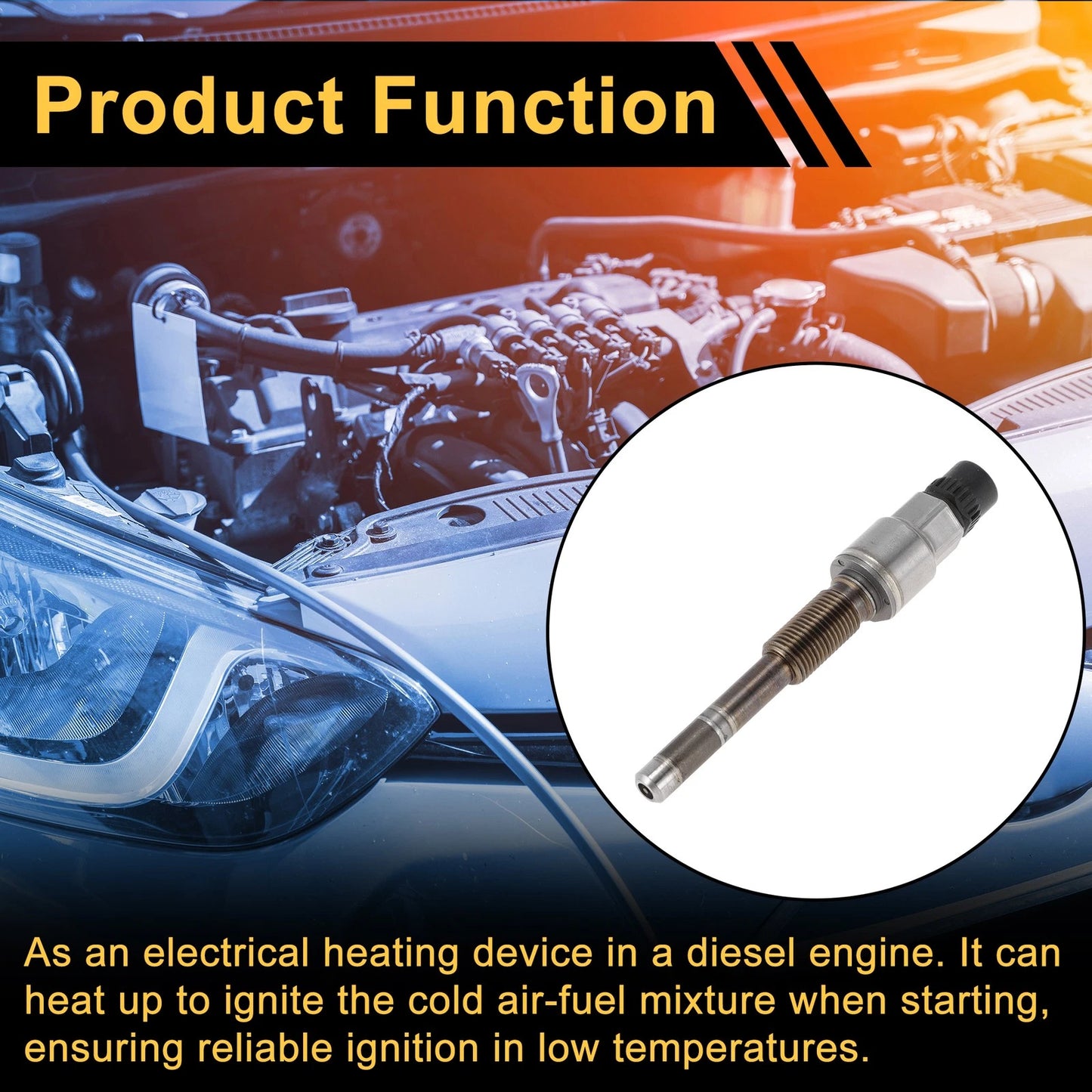 Glow Plug for Diesel Engine - Silver Tone Steel (Compatible with Various Models)