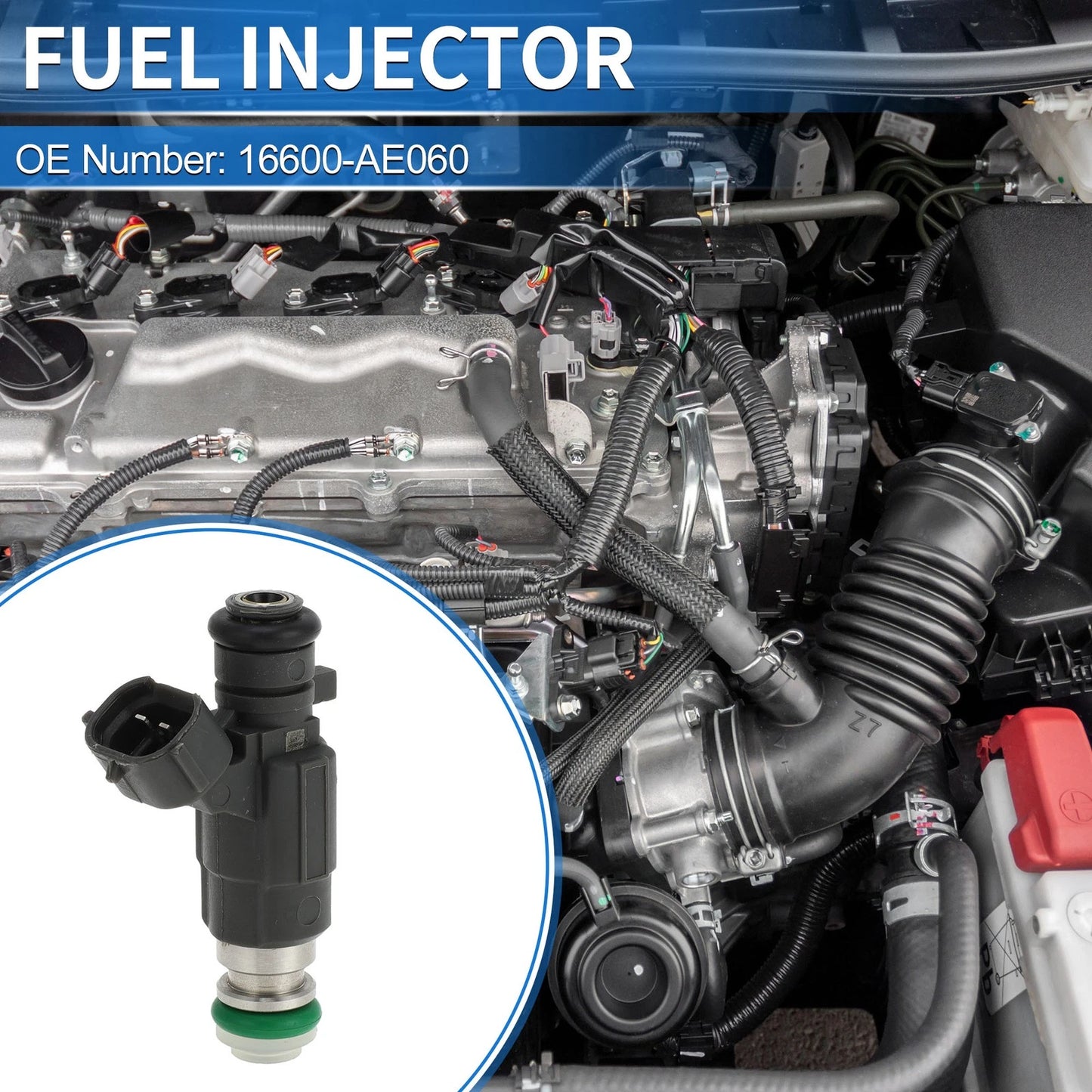 Fuel Injector 16600-AE060 for Nissan Altima SE 3.5 (2002-2004) 1 Pc