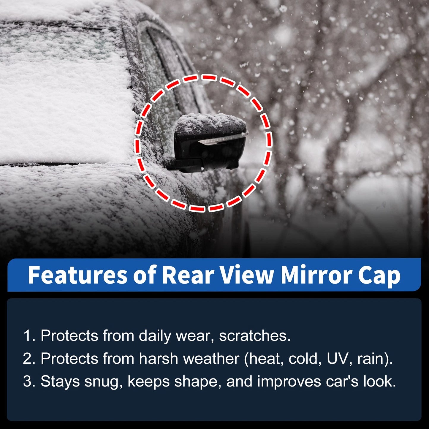 Left Car Mirror Cover for Toyota RAV4 2019-2025, Replacement Cap
