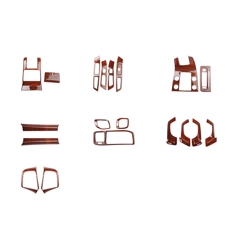 19PCS Wood Grain Interior Accessories Kit Cover Trim for Volvo S60 (2014–2018)